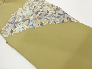 作家物　塩瀬手描き花々模様名古屋帯